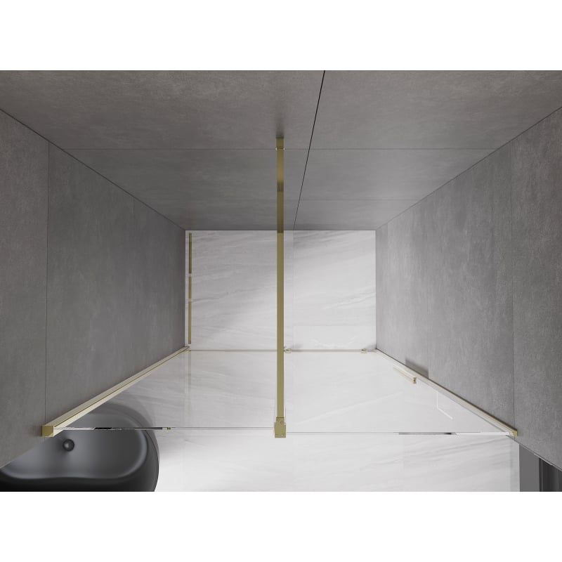 Mexen Velar portes de douche coulissantes 150 cm, transparentes, dorées - 871-150-000-01-50