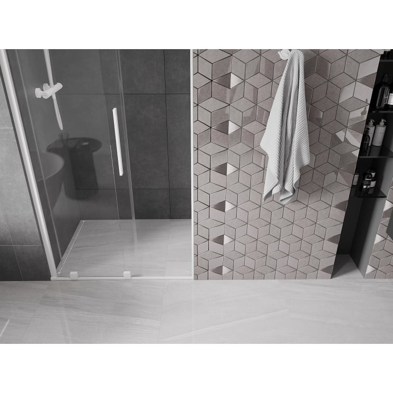 Mexen Velar porte de douche coulissante 110 cm, transparent, blanc - 871-110-000-01-20