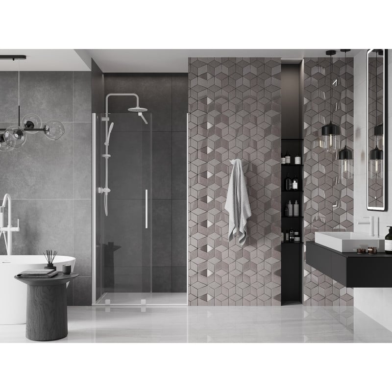 Mexen Velar porte de douche coulissante 110 cm, transparent, blanc - 871-110-000-01-20