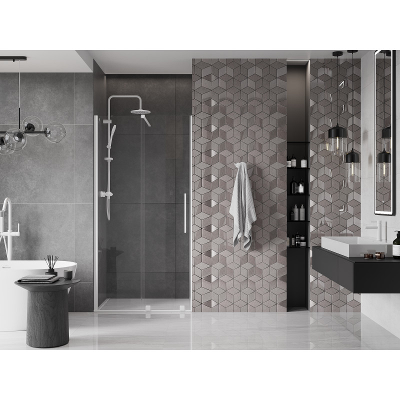 Mexen Velar porte de douche coulissante 110 cm, transparent, blanc - 871-110-000-01-20