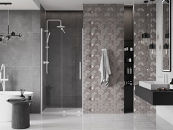 Mexen Velar porte de douche coulissante 120 cm, transparent, blanc - 871-120-000-01-20