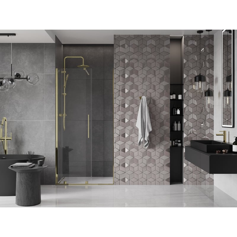 Mexen Velar porte de douche coulissante 90 cm, transparent, doré - 871-090-000-01-50