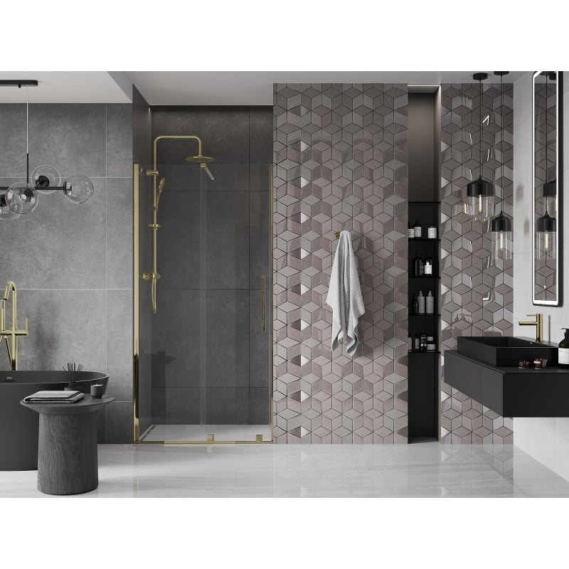 Mexen Velar porte de douche coulissante 90 cm, transparent, doré - 871-090-000-01-50