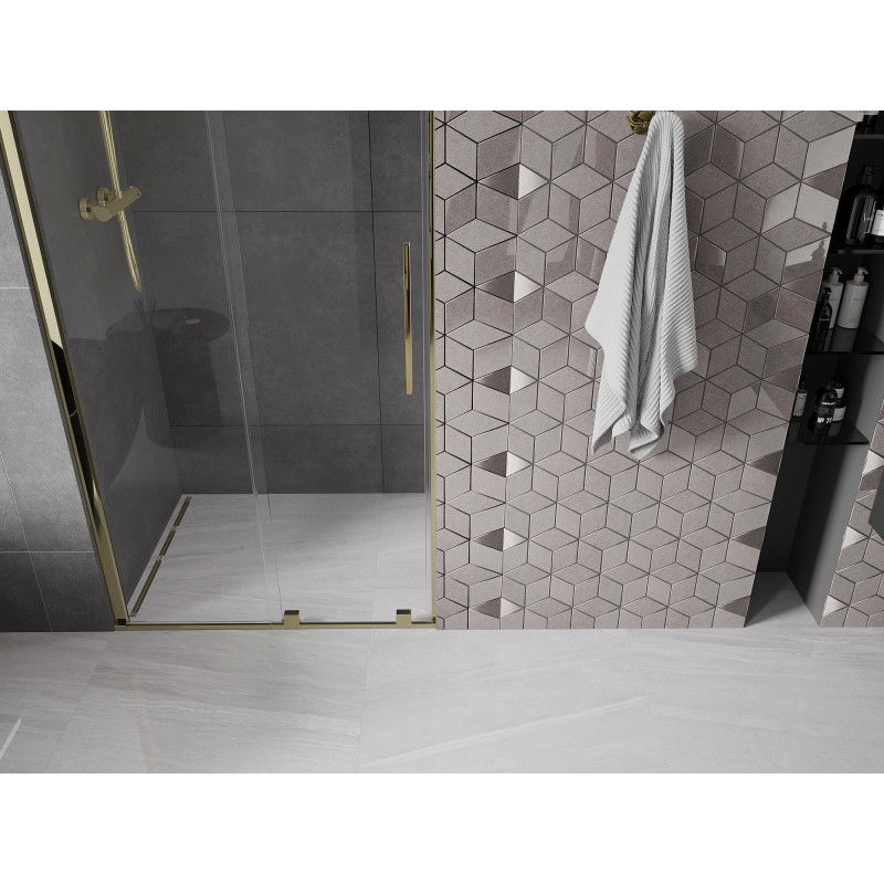 Mexen Velar porte de douche coulissante 120 cm, transparent, doré - 871-120-000-01-50