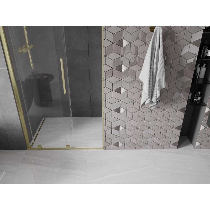 Mexen Velar porte de douche coulissante 120 cm, transparent, or brossé - 871-120-000-01-55
