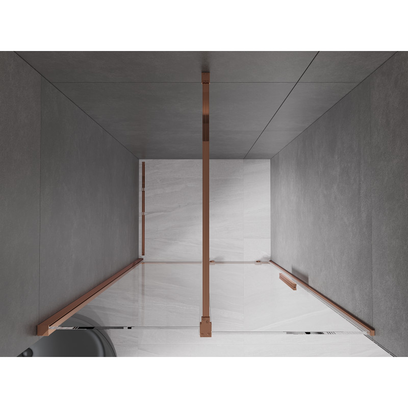 Mexen Velar porte de douche coulissante 90 cm, transparent, or rose - 871-090-000-01-60