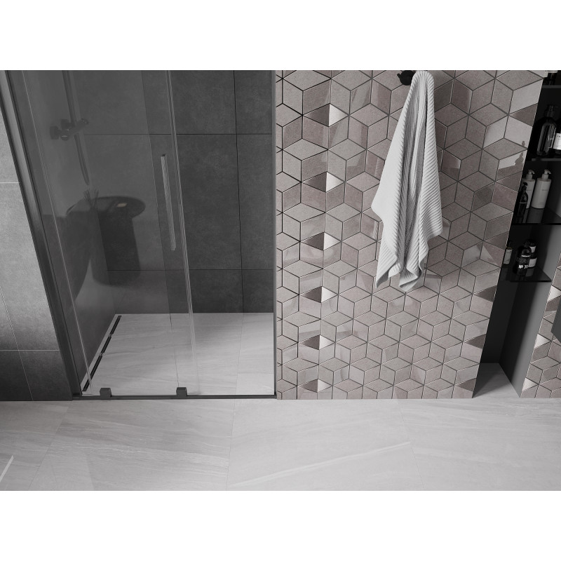 Mexen Velar portes de douche coulissantes 90 cm, transparent, gris canon brossé - 871-090-000-01-66