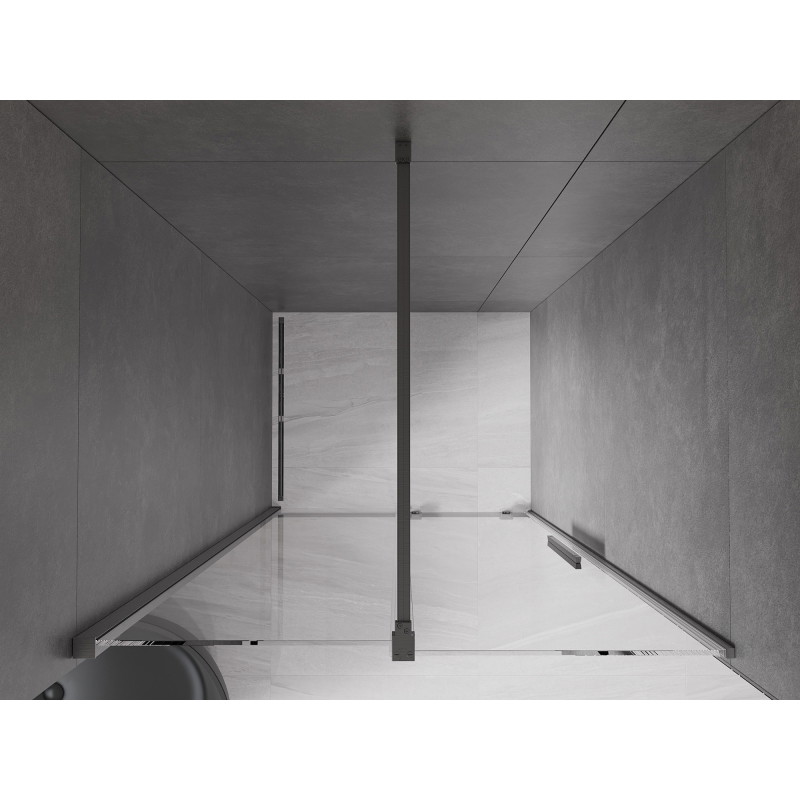 Mexen Velar porte de douche coulissante 90 cm, transparente, gris canon brossé - 871-090-000-01-66