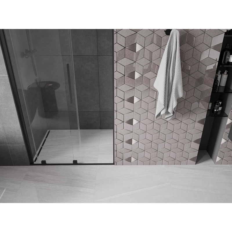 Mexen Velar porte de douche coulissante 110 cm, transparent, noir - 871-110-000-01-70