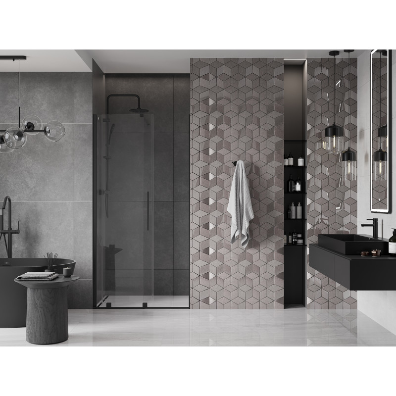 Mexen Velar porte de douche coulissante 110 cm, transparent, noir - 871-110-000-01-70