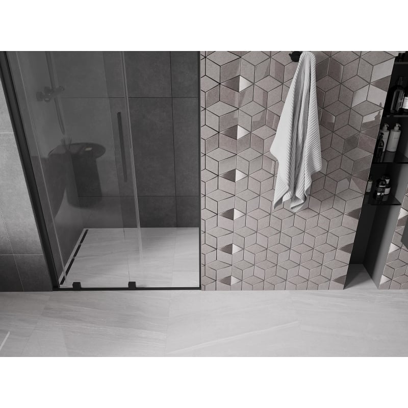 Mexen Velar portes de douche coulissantes 120 cm, transparentes, noires - 871-120-000-01-70