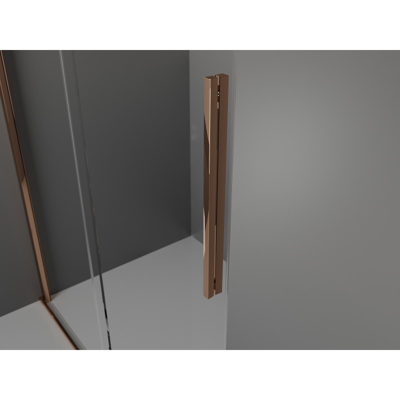 Mexen Velar porte de douche coulissante 100 cm, transparent, or rose - 871-100-000-01-60