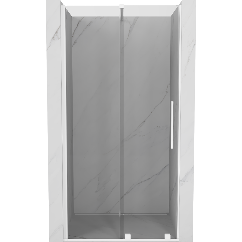 Portes de douche coulissantes Mexen Velar 90 cm, transparentes, blanches - 871-090-000-01-20