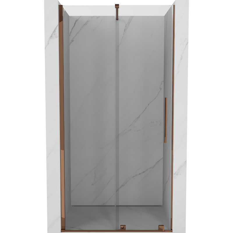Mexen Velar porte de douche coulissante 110 cm, transparent, or rose - 871-110-000-01-60