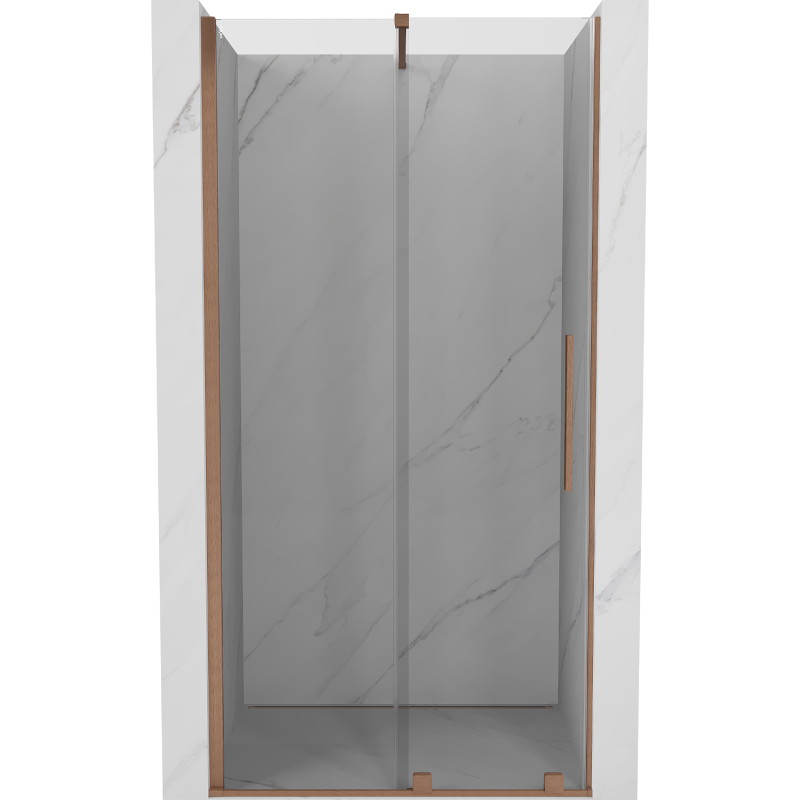 Mexen Velar portes de douche coulissantes 90 cm, transparent, cuivre brossé - 871-090-000-01-65