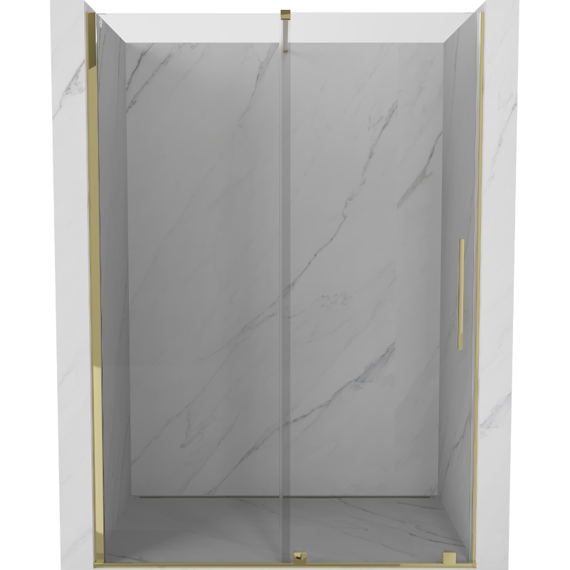 Mexen Velar porte de douche coulissante 130 cm, transparentes, dorées - 871-130-000-01-50