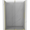 Mexen Velar portes de douche coulissantes 140 cm, transparentes, dorées brossées - 871-140-000-01-55