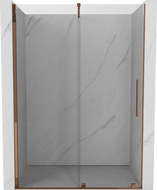 Mexen Velar portes de douche coulissantes 130 cm, transparentes, or rose - 871-130-000-01-60
