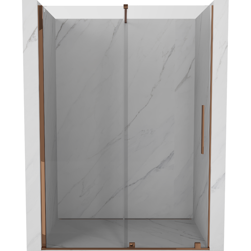 Mexen Velar porte de douche coulissante 140 cm, transparent, or rose - 871-140-000-01-60