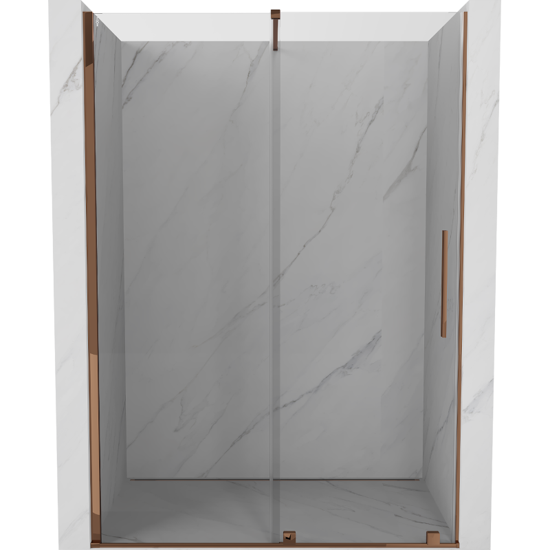 Mexen Velar porte de douche coulissante 150 cm, transparent, or rose - 871-150-000-01-60