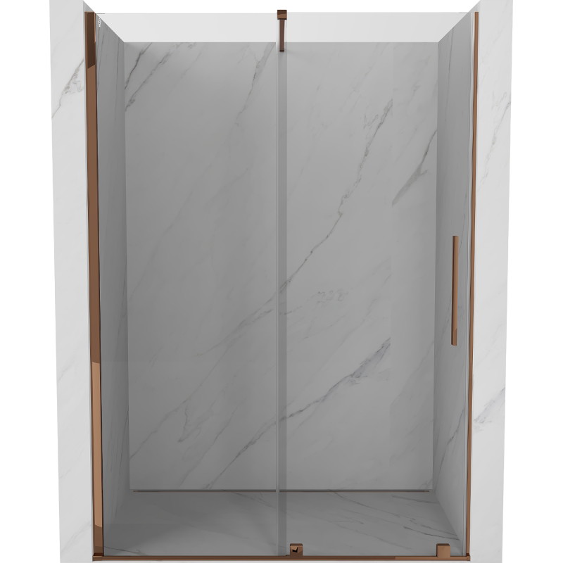 Mexen Velar porte de douche coulissante 150 cm, transparentes, or rose - 871-150-000-01-60