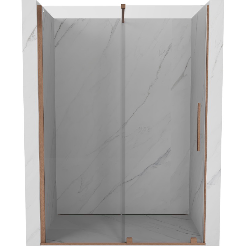 Mexen Velar portes de douche coulissantes 130 cm, transparentes, cuivre brossé - 871-130-000-01-65