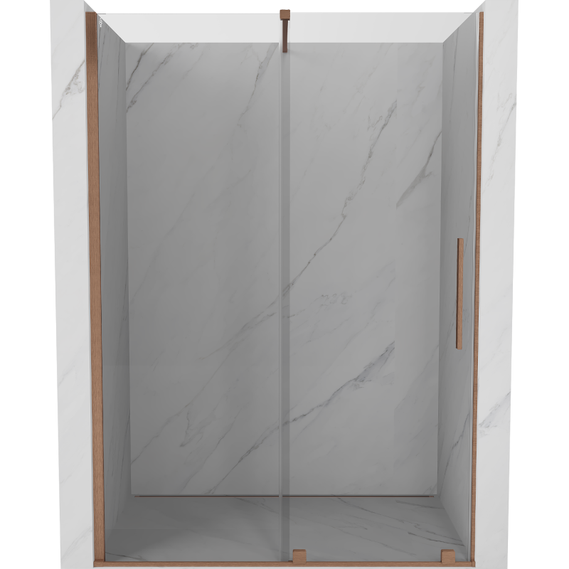 Mexen Velar porte de douche coulissante 140 cm, transparente, cuivre brossé - 871-140-000-01-65
