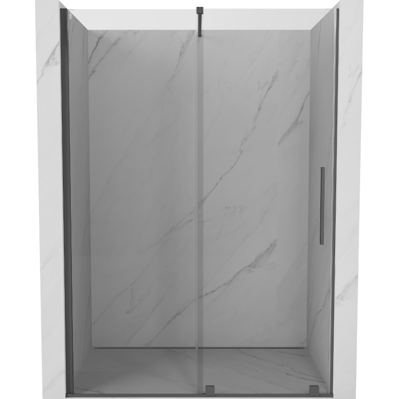 Mexen Velar portes de douche coulissantes 160 cm, transparentes, gris fusil brossé - 871-160-000-01-66