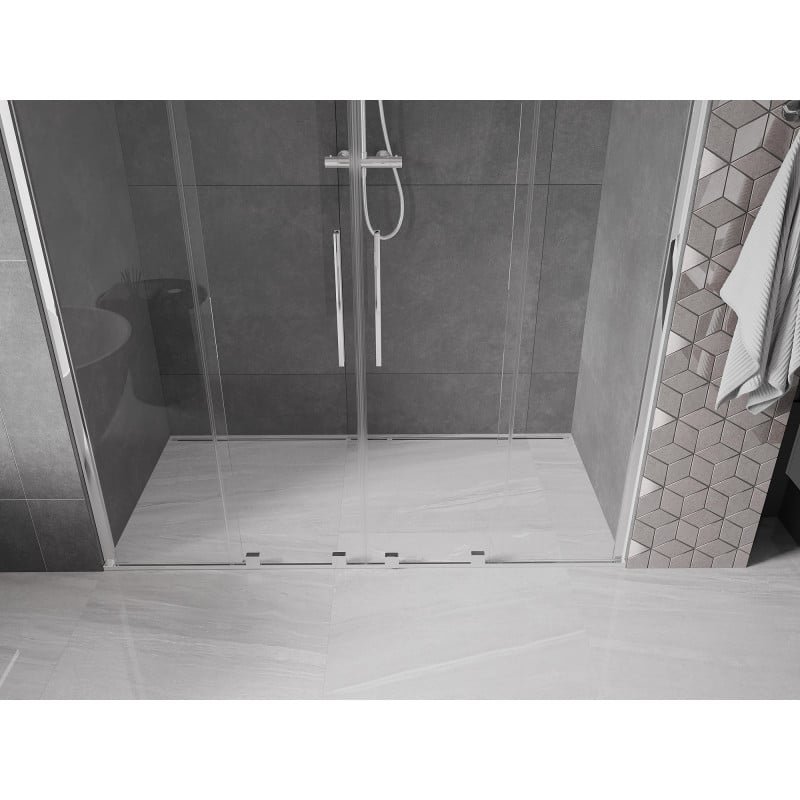 Mexen Velar Duo portes de douche coulissantes 200 cm, transparentes, chrome - 871-200-000-02-01