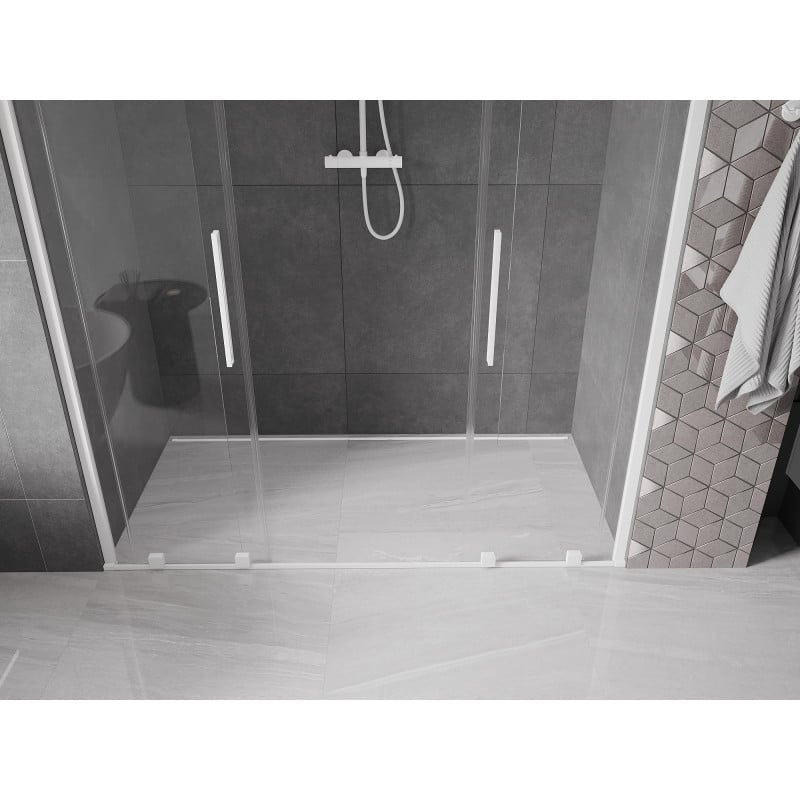 Mexen Velar Duo porte de douche coulissante 170 cm, transparent, blanc - 871-170-000-02-20