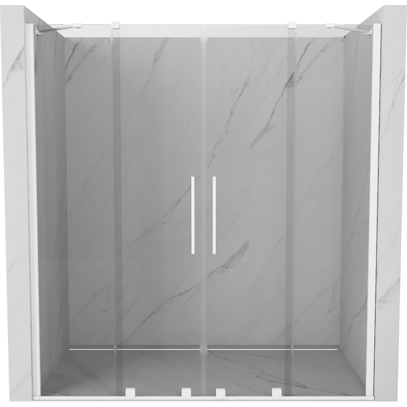 Mexen Velar Duo porte de douche coulissante 180 cm, transparentes, blanches - 871-180-000-02-20
