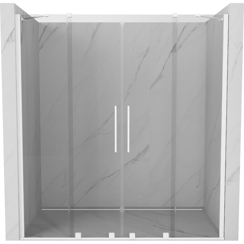 Mexen Velar Duo portes de douche coulissantes 180 cm, transparentes, blanches - 871-180-000-02-20