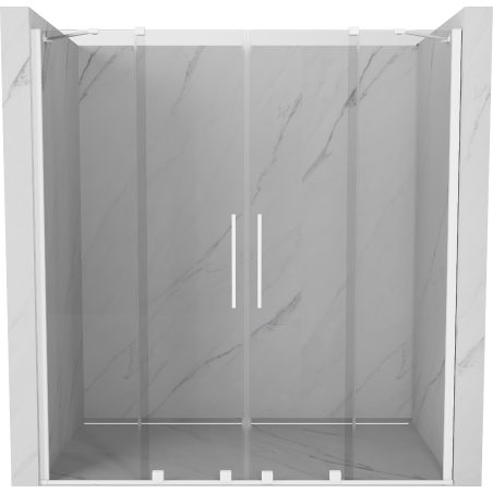 Mexen Velar Duo porte de douche coulissante 180 cm, transparentes, blanches - 871-180-000-02-20