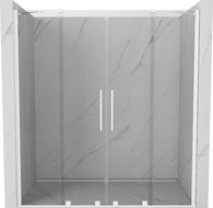 Mexen Velar Duo porte de douche coulissante 180 cm, transparentes, blanches - 871-180-000-02-20