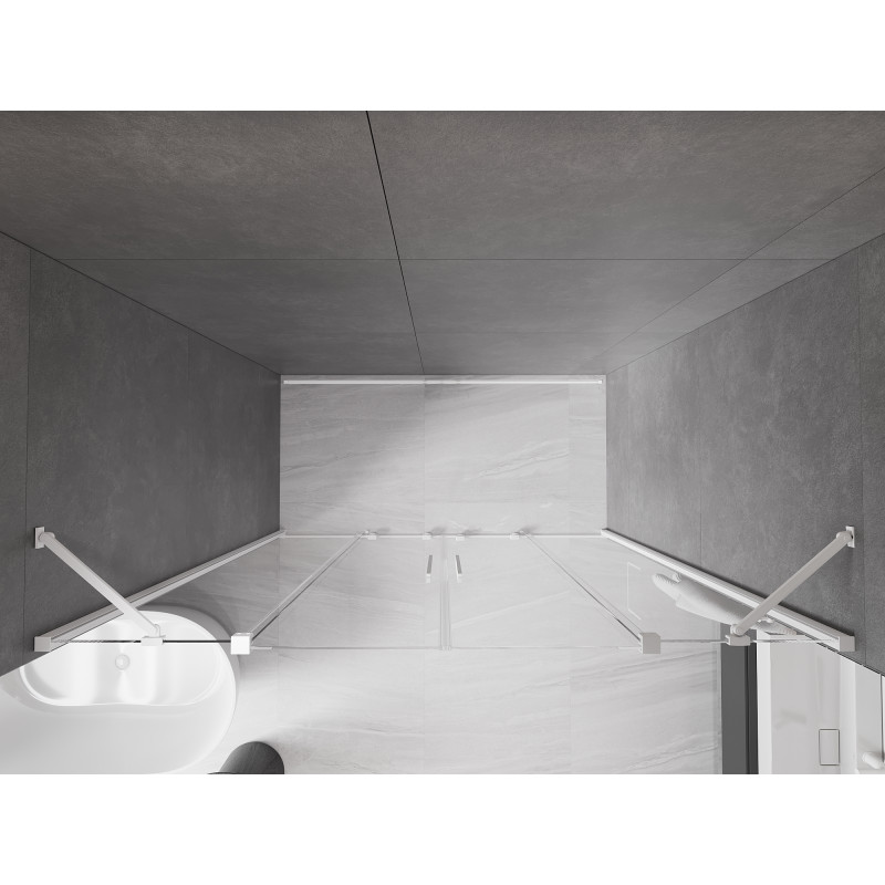 Mexen Velar Duo porte de douche coulissantes 180 cm, transparentes, blanches - 871-180-000-02-20