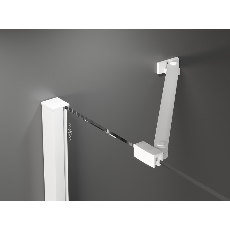 Mexen Velar Duo portes de douche coulissantes 180 cm, transparentes, blanches - 871-180-000-02-20