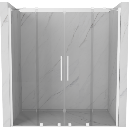 Mexen Velar Porte de douche coulissante Duo 200 cm, transparentes, blanches - 871-200-000-02-20