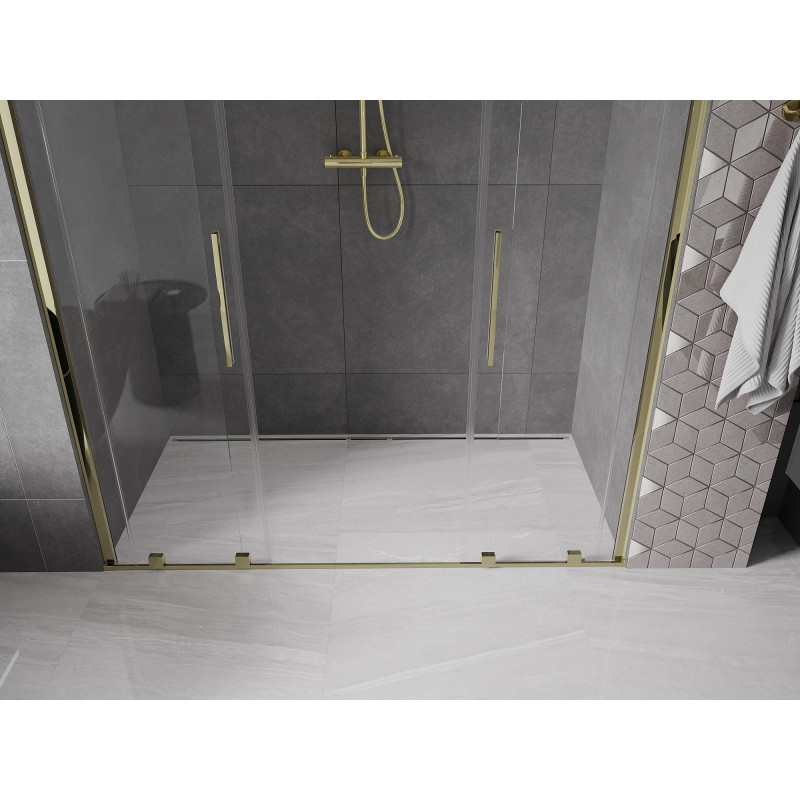 Mexen Velar Duo porte de douche coulissante 170 cm, transparentes, dorées - 871-170-000-02-50