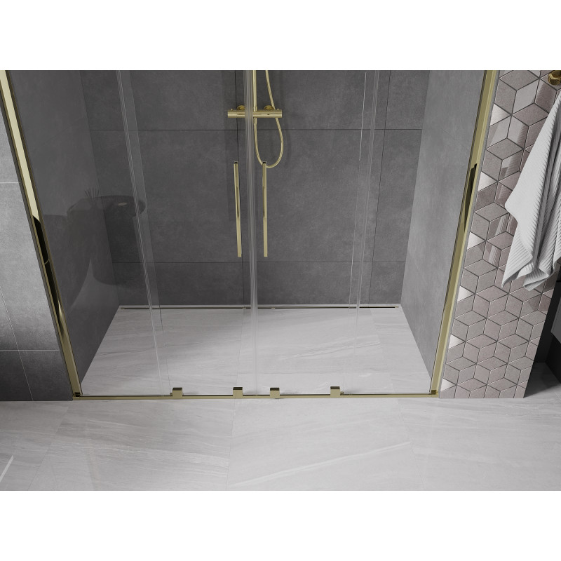 Mexen Velar Duo porte de douche coulissante 170 cm, transparentes, dorées - 871-170-000-02-50