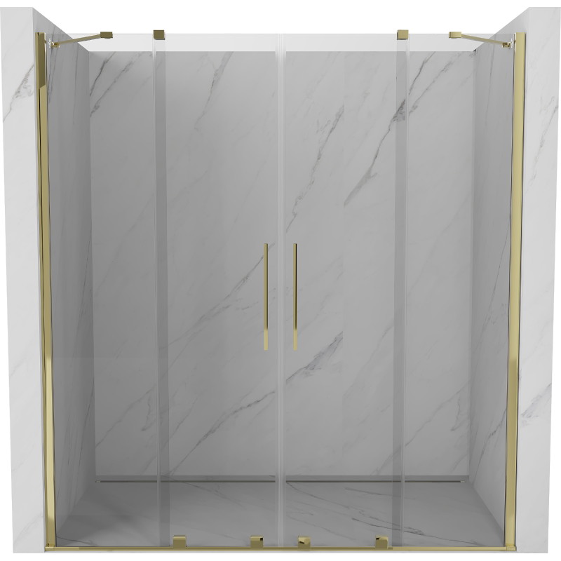 Mexen Velar Duo portes de douche coulissantes 180 cm, transparentes, dorées - 871-180-000-02-50
