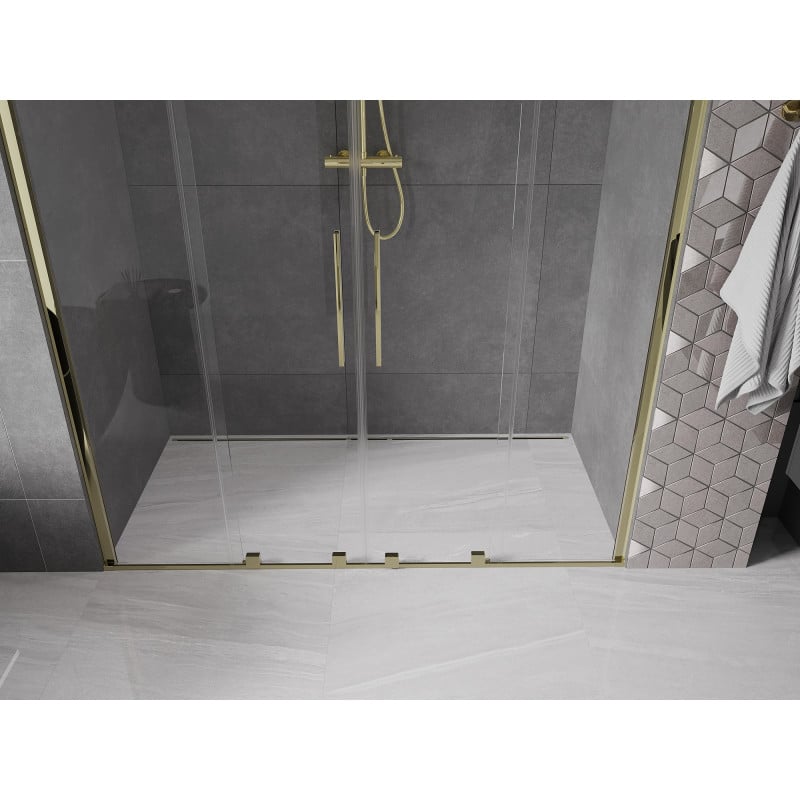 Mexen Velar Duo porte de douche coulissantes 180 cm, transparentes, dorées - 871-180-000-02-50