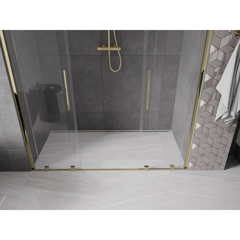 Mexen Velar Duo porte de douche coulissantes 180 cm, transparentes, dorées - 871-180-000-02-50