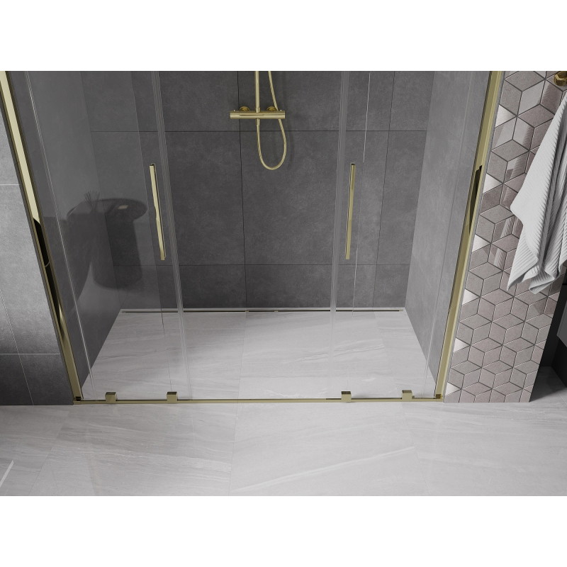 Mexen Velar Duo portes de douche coulissantes 180 cm, transparentes, dorées - 871-180-000-02-50