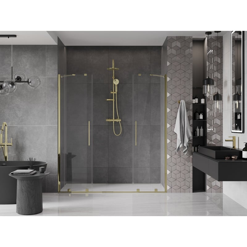 Mexen Velar Duo porte de douche coulissantes 180 cm, transparentes, dorées - 871-180-000-02-50