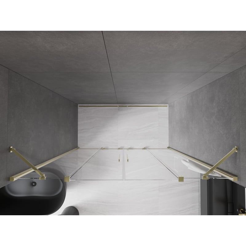Mexen Velar Duo porte de douche coulissantes 180 cm, transparentes, dorées - 871-180-000-02-50