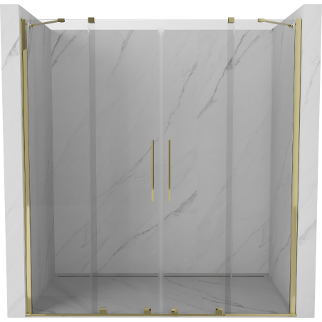 Porte de douche coulissante 200 cm Mexen Velar Duo, transparentes, dorées - 871-200-000-02-50