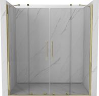 Porte de douche coulissante 200 cm Mexen Velar Duo, transparentes, dorées - 871-200-000-02-50