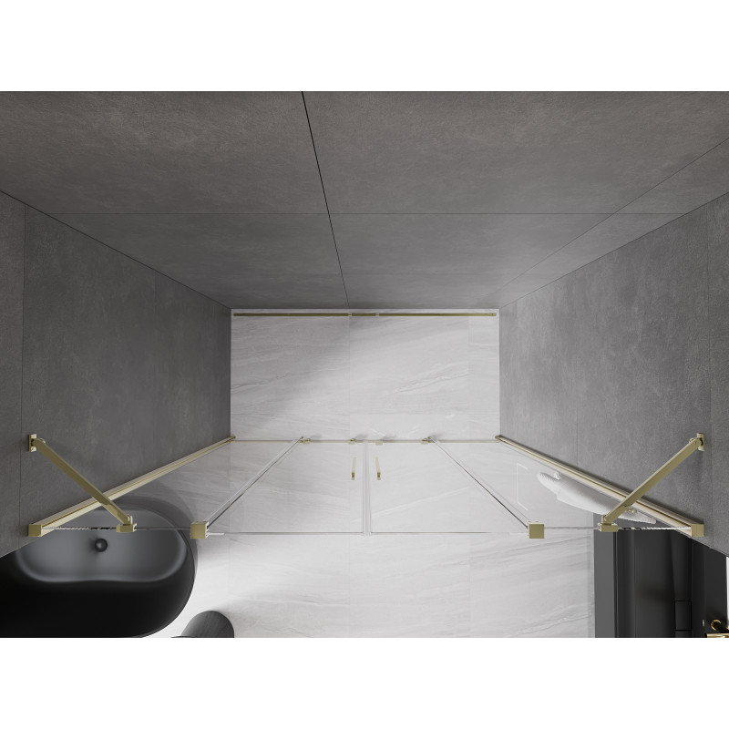 Mexen Velar Duo portes de douche coulissantes 200 cm, transparentes, dorées - 871-200-000-02-50