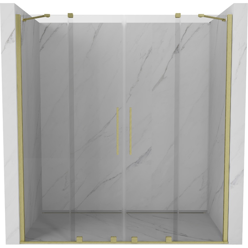 Mexen Velar Duo portes de douche coulissantes 170 cm, transparentes, dorées brossées - 871-170-000-02-55