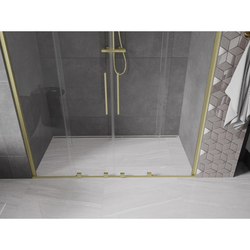 Mexen Velar Duo porte de douche coulissante 170 cm, transparent, doré brossé - 871-170-000-02-55